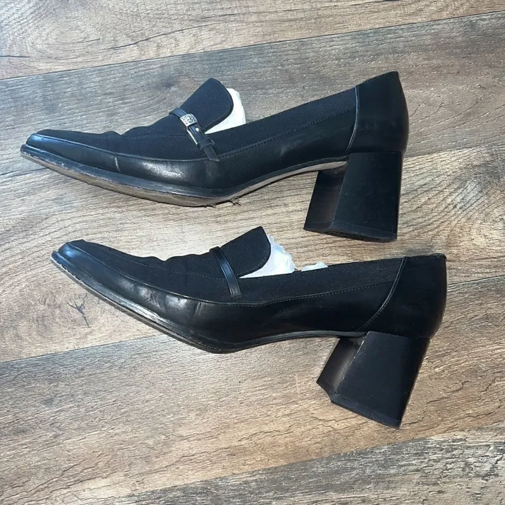 Brighton Black Leather Microfiber Loafer